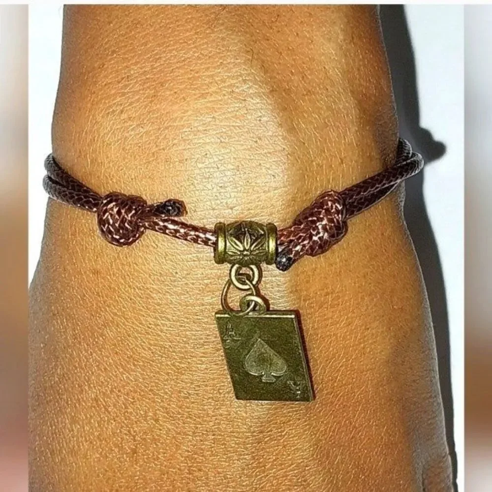 Hand crafted unisex Brown Ace bracelet